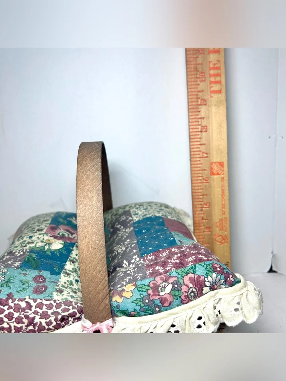 Quilted Pillow Top Basket with handle